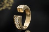 Jette Joop JJ offener Designer Spannring mit Diamanten in 750er Gelbgold 