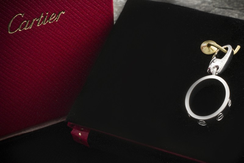 Cartier Love Charm Anhänger Love Ring 750er Weißgold für Kette Armband 