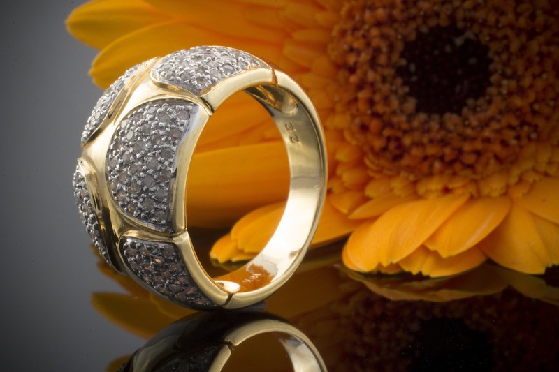 Diamantring Ring mit Diamanten in 750er Gelbgold 