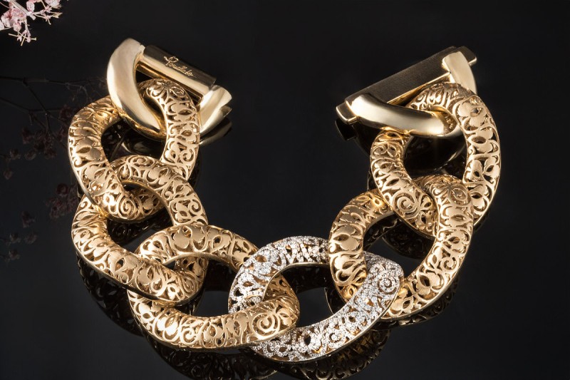 Pomellato Armband Arabesque mit Diamanten Statement Matt in Roségold 750 