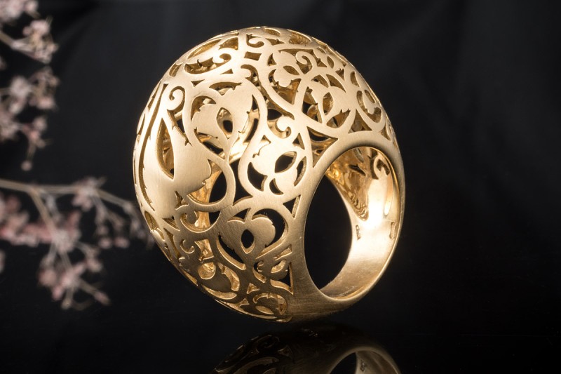 Pomellato Ring Arabesque Großes Modell Mattierte Arbeit in Roségold 750 