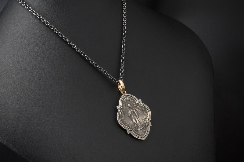 SÉVIGNÉ Collier Kette mit Anhänger Jungfrau Maria / Aloisius von Gonzaga 