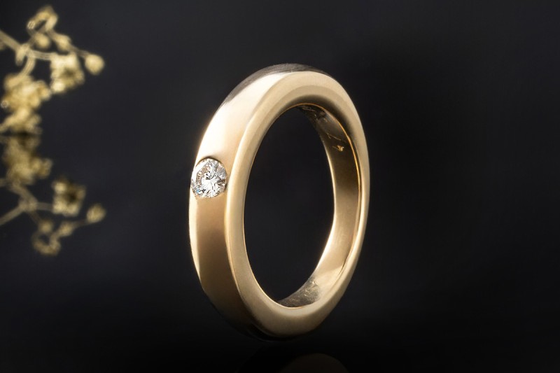 Cartier Klassischer Solitär Ring 1 Diamant Brillantschliff Gelbgold 750 
