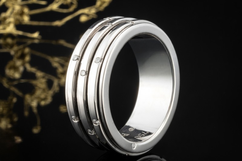 Piaget Ring Possession 3 Reihen Drehring mit Diamanten in 750er Weißgold 