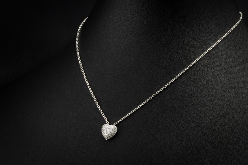 Hearts of Cartier Herz Collier Anhänger mit Diamanten in 750er Weißgold 