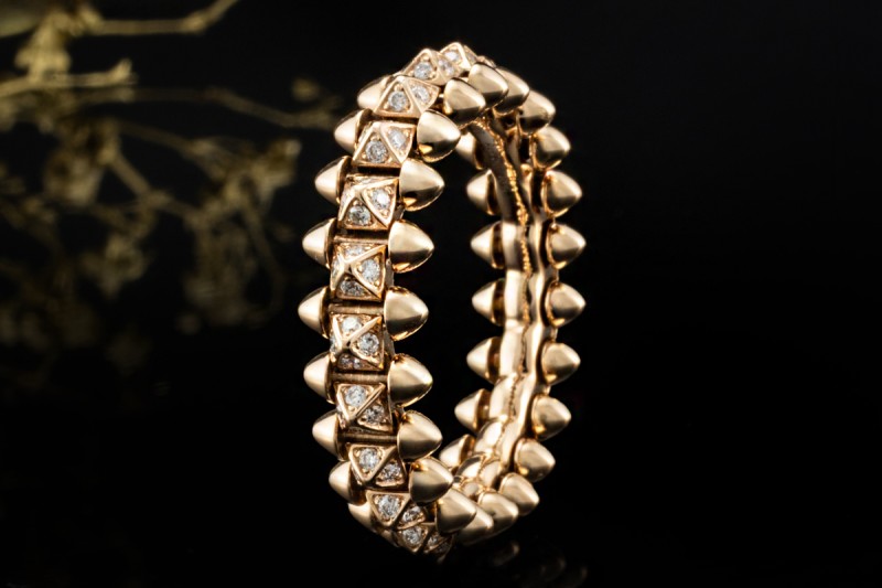 Clash de Cartier Ring Kleines Modell mit Diamanten in 750er Roségold 56 