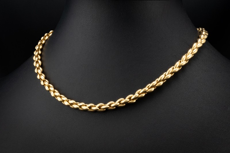 Cartier Collier Vintage Halskette Massiver Klassiker in 750er Gelbgold 