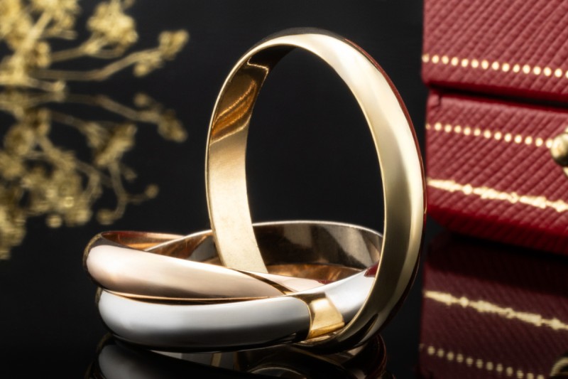 Trinity de Cartier Ring Vintage Modell Roségold Gelbgold Weißgold Gr. 66 