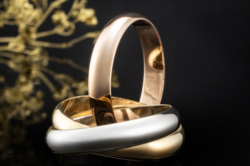 Trinity de Cartier Ring Vintage Modell Massiv Roségold Gelbgold Weißgold 