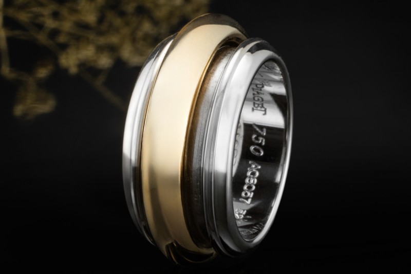 Piaget Ring Possession Drehring XL in 750er Gelbgold Weißgold Bicolor 