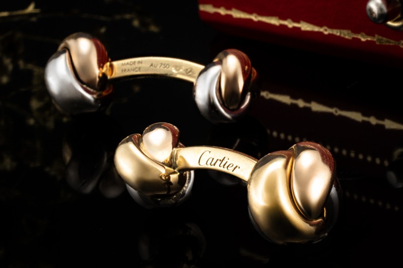 Cartier Manschettenknöpfe Trinity de Cartier Massiv 750er Gold Tricolor 