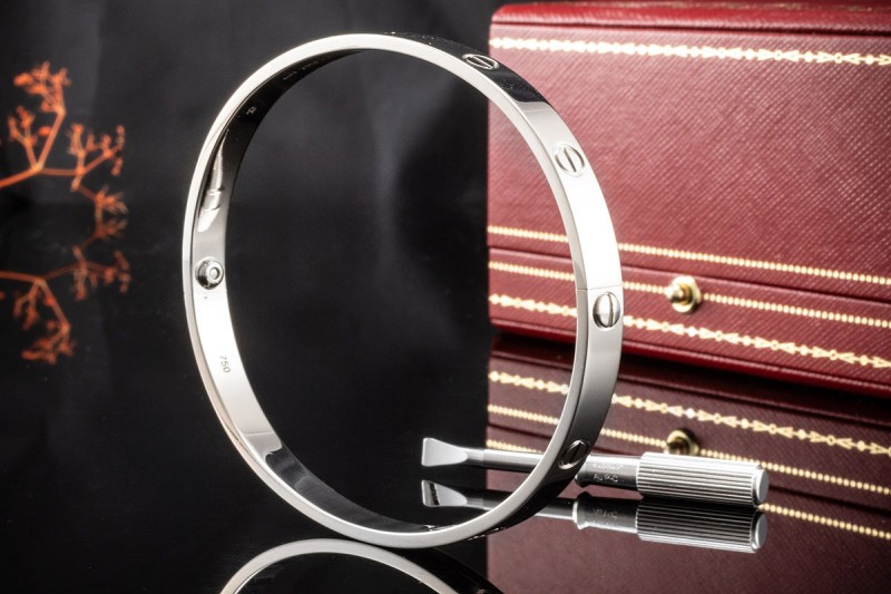 Cartier Love Armreif Armband Bracelet in 750er Weißgold Größe 21 cm OVP 