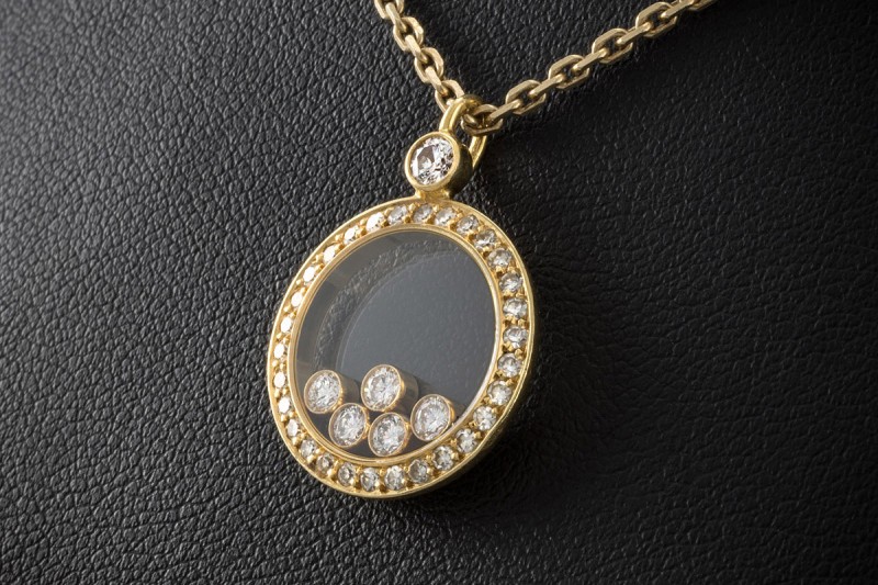 Chopard Happy Diamonds Anhänger Großes Modell Diamanten in Gelbgold 750 