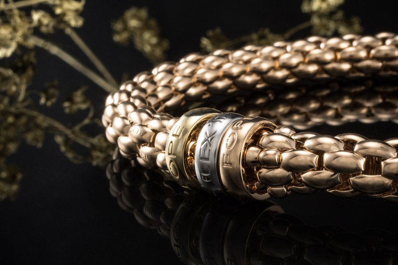 Fope Flex'it Armband in 750er Roségold 3 Ringe Gelbgold Weißgold 18 cm 