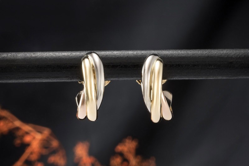 Cartier Trinity Ohrringe Creolen Ohrstecker Weißgold Roségold Gelbgold 