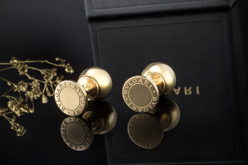 BVLGARI Manschettenknöpfe Runde Klassiker Massiv in 750er Gelbgold OVP 