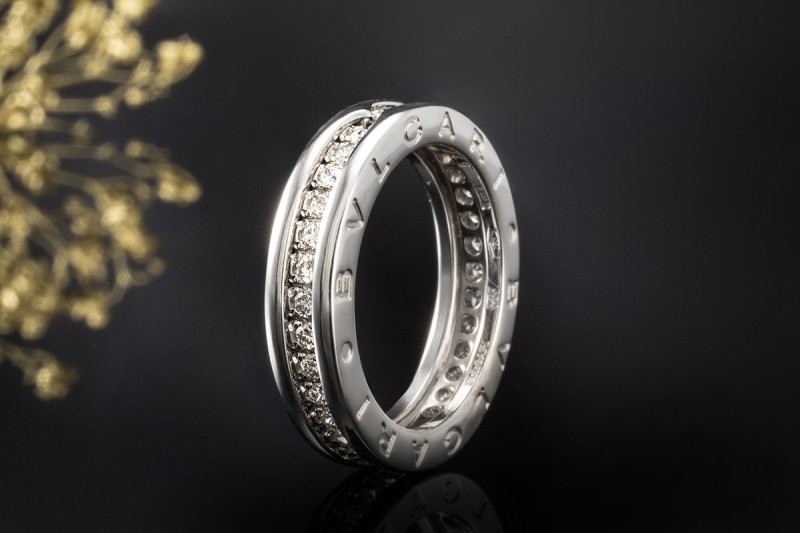 Bvlgari B.zero 1 Ring Memoire mit Diamanten in 750er Weißgold Größe 52 