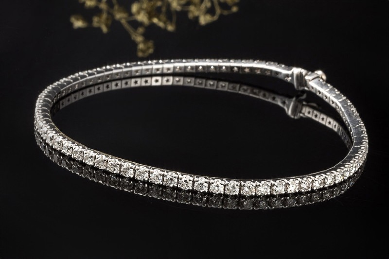 H.Stern Tennisarmband mit 2,62 Carat feurigen Diamanten in Weißgold 750 