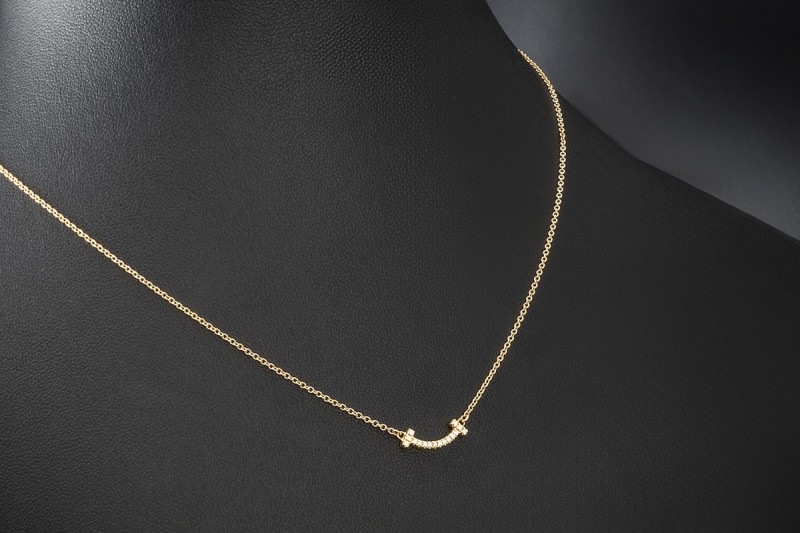 Tiffany & Co. T Smile Kette in 750er Gelbgold Collier mit Diamanten OVP 