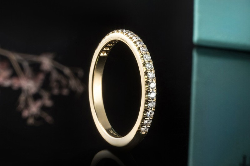 Tiffany & Co. Soleste Offener Eternity Ring Ehering 750er Gelbgold Gr 50 