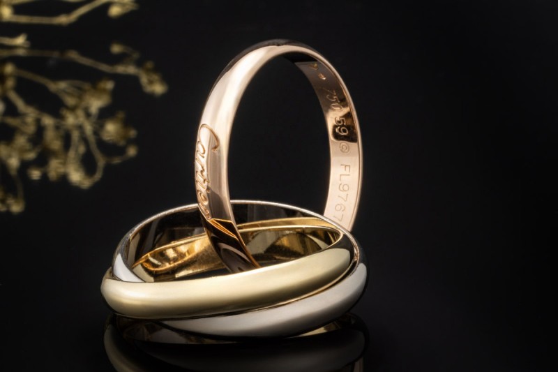 Trinity de Cartier Ring klassisches Modell Gr. 59 in 750er Gold Tricolor 