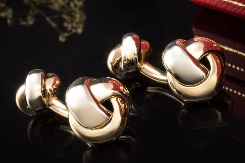 Cartier Manschettenknöpfe Trinity de Cartier Massiv 750er Gold Tricolor 