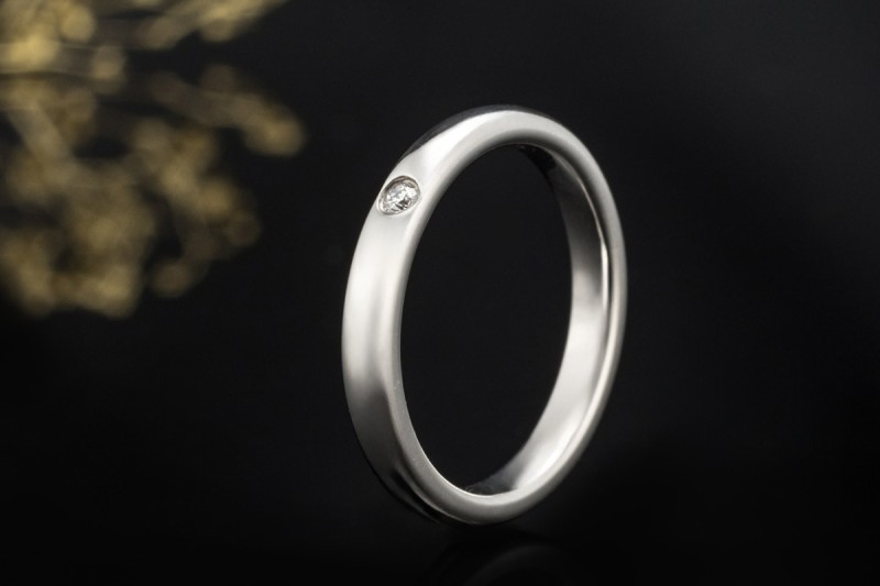 Tiffany & Co. Ring Elsa Peretti Solitär Bandring Diamant in 950er Platin 