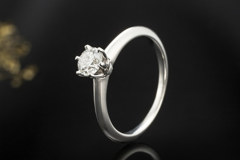 Tiffany & Co Solitär Ring Setting mit Diamant 0,47 Ct in Platin Full Set 