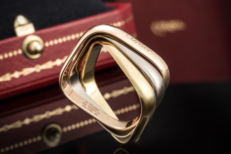 Trinity de Cartier Ring in Kissenform Klassisches Modell Gr. 54 Gold 750 