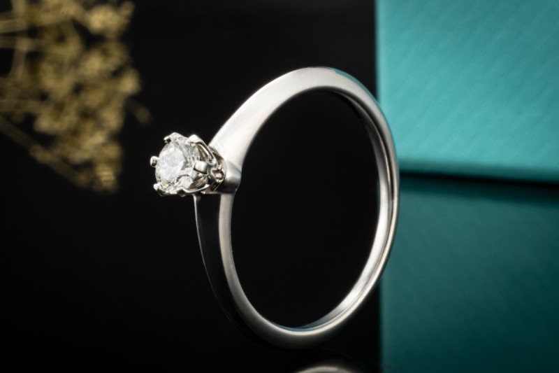 Tiffany & Co Solitär Ring Setting mit Diamant 0,26 Ct in Platin Full Set 