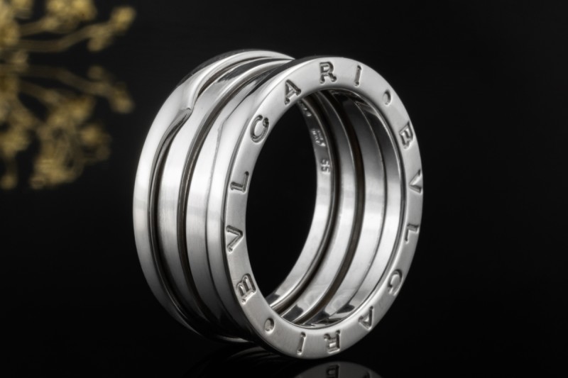 BVLGARI Bulgari B.zero1 3-Band Ring beweglich in 750er Weißgold Gr. 55 