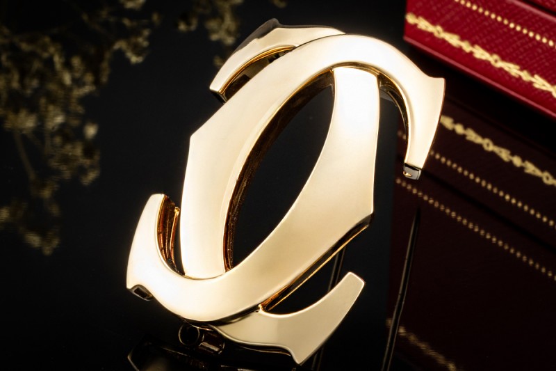 Cartier Brosche Pénélope Doppel C Vintage Nadel in 750er Gelbgold OVP 