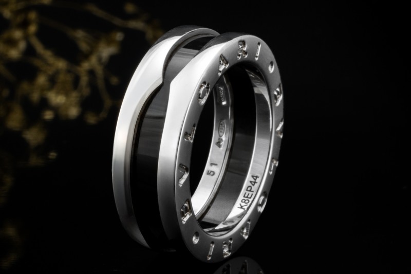 BVLGARI Ring B.zero1 Save the Children Keramik Schwarz Silber 925 Gr. 51 