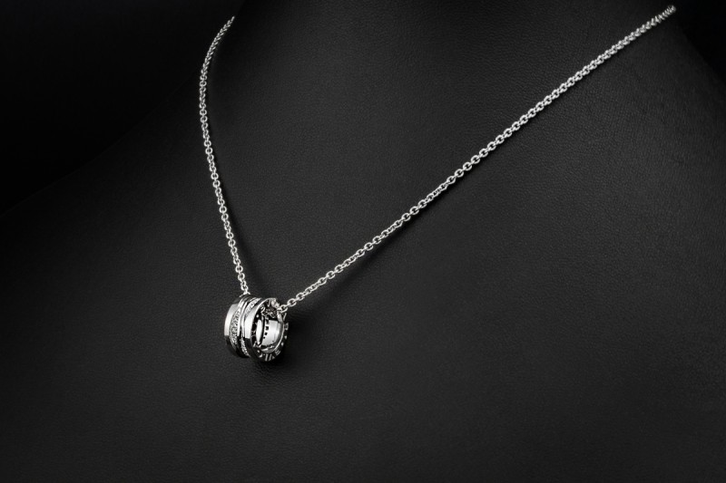 BVLGARI B.zero1 Collier Kette Design Legend Diamanten in 750er Weißgold 