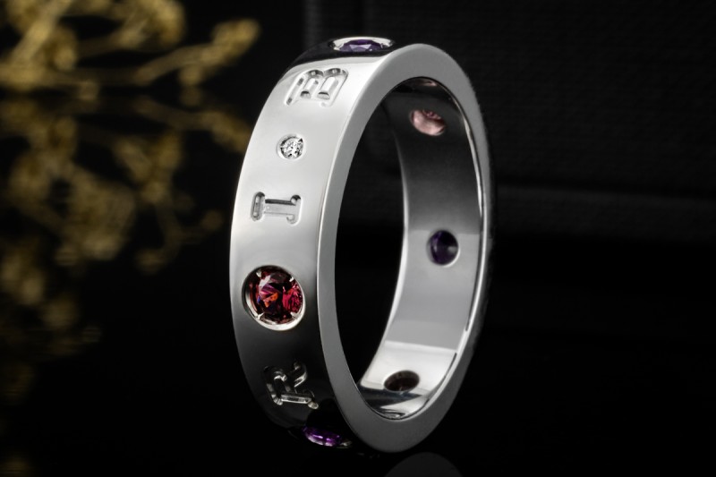 BVLGARI Roman Sorbets Ring Amethyst Turmalin Diamant in 750er Weißgold 