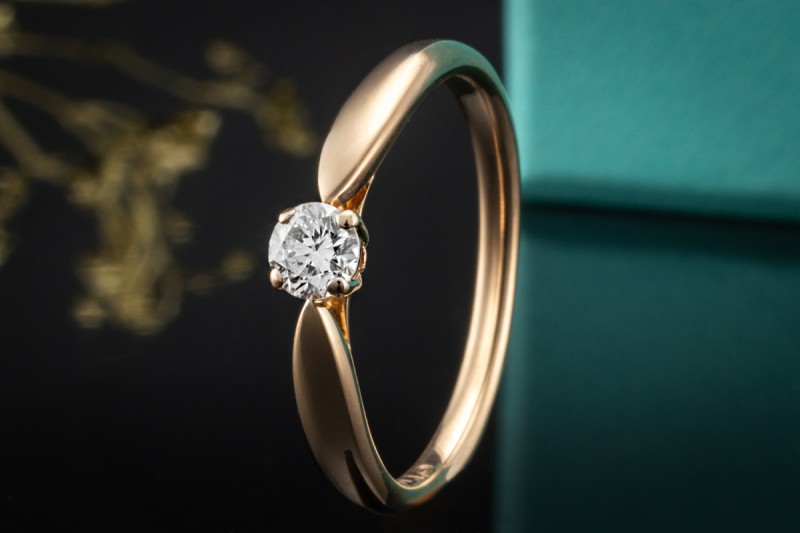 Tiffany & Co. Harmony Ring Solitär Trauring mit Diamant in Roségold 750 