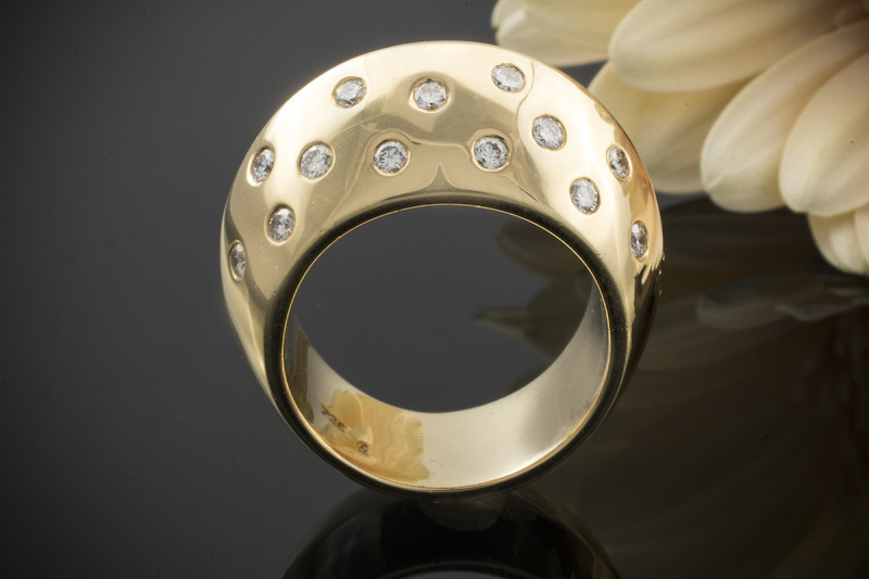 Traumhafter Gelbgold Ring Anfertigung mit 0,45 CT Brillanten in 750er Gold  