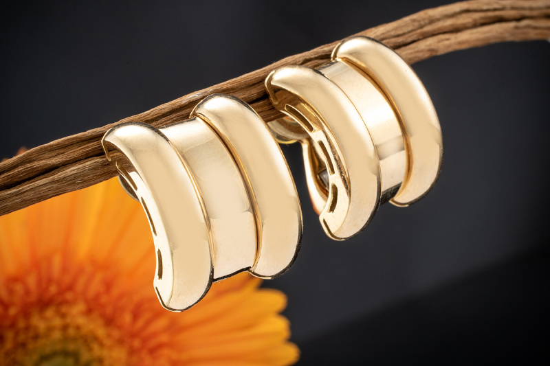 Chopard Ohrringe La Strada Gold Ohrclips Massiv in 750er Gelbgold 20 mm 