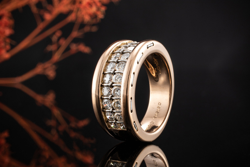 Cartier Ring Diamanten Brillanten geflochten in Platin 950 Rotgold 750 