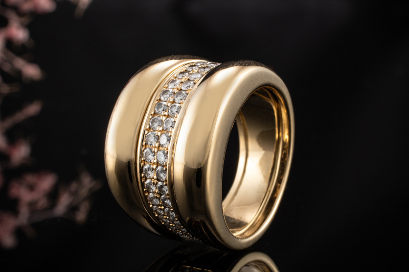 Chopard Ring La Strada mit 2 Reihen Top Diamanten Brillanten in Gold 750 