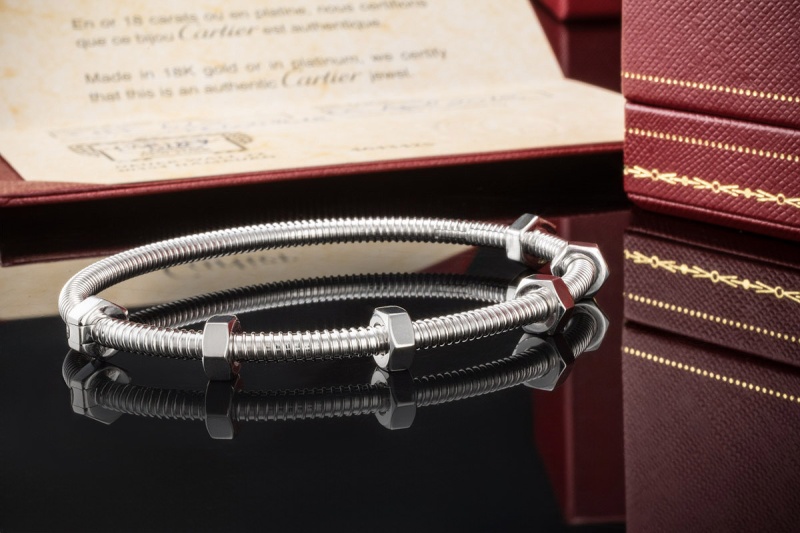 Ecrou de Cartier Armreif Armband mit Muttern in Weißgold Gr. 18 Full Set 