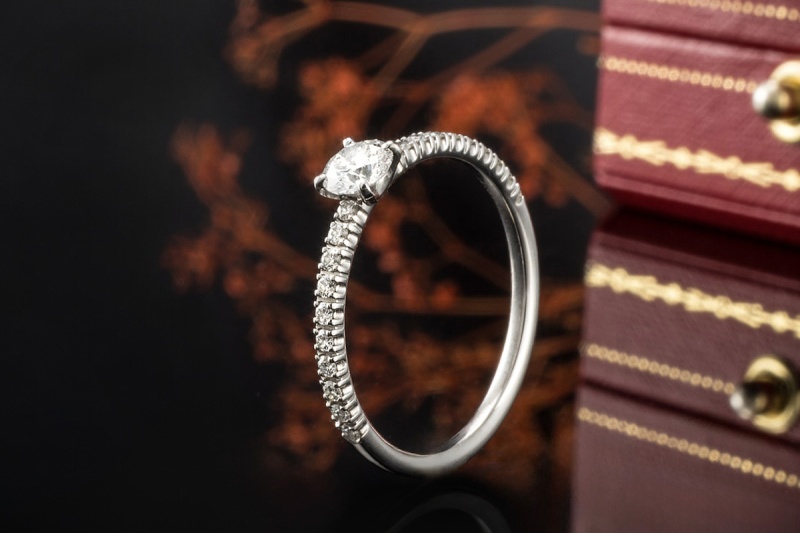 Etincelle de Cartier Ring Solitär Verlobungsring Diamanten Weißgold 750 