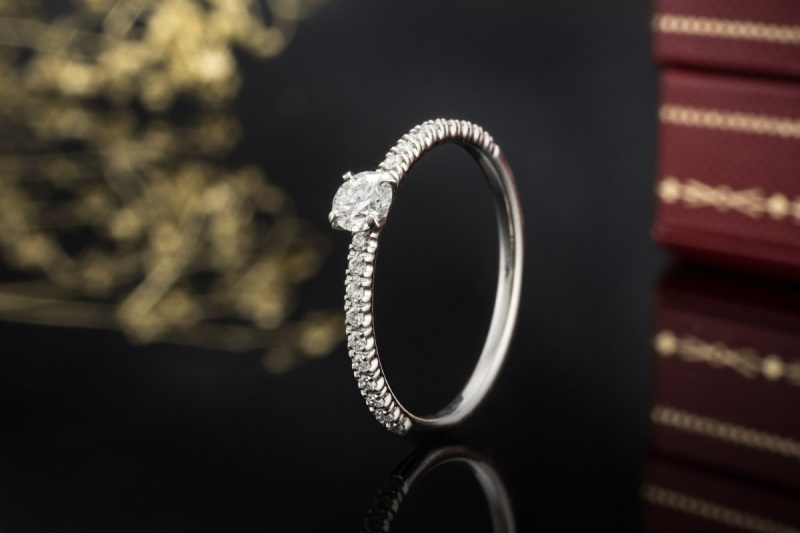 Etincelle de Cartier Ring Solitär Verlobungsring Diamanten 950er Platin 