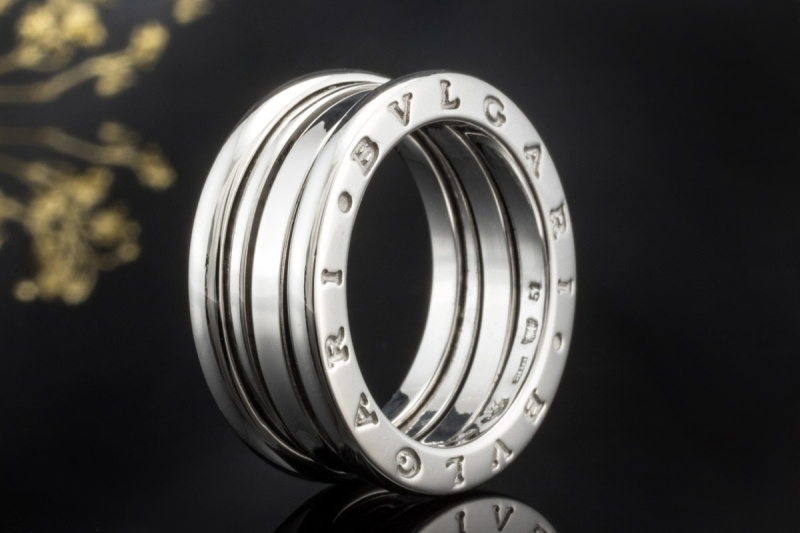 BVLGARI B.zero1 Ring 2-Band Modell beweglich in 750er Weißgold Größe 51 