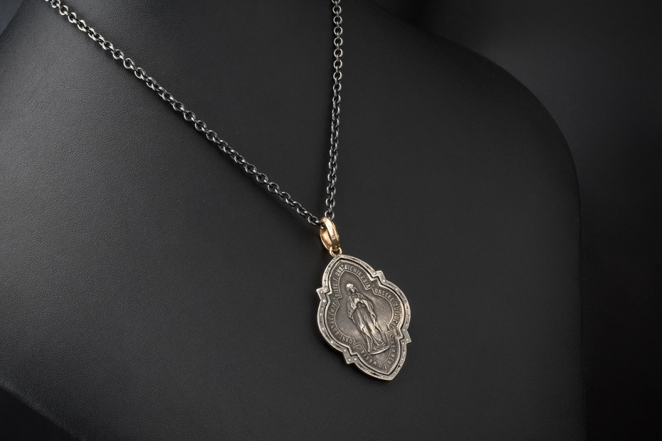 SÉVIGNÉ Collier Kette mit Anhänger Jungfrau Maria / Aloisius von Gonzaga 