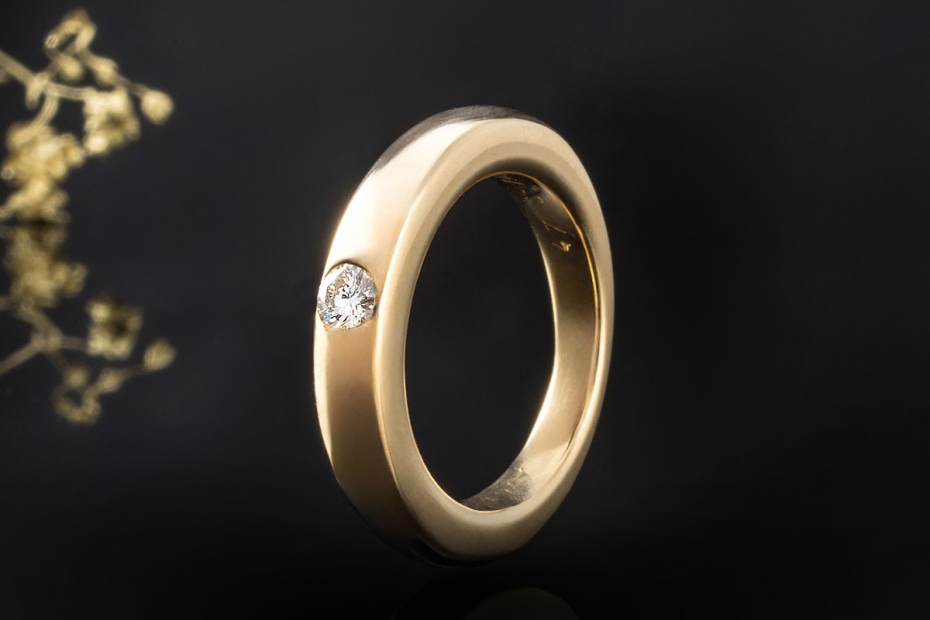 Cartier Klassischer Solitär Ring 1 Diamant Brillantschliff Gelbgold 750 