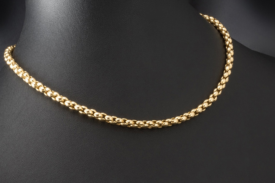 Cartier Collier Vintage Halskette anschmiegsam in 750er Gelbgold 42,5 cm 