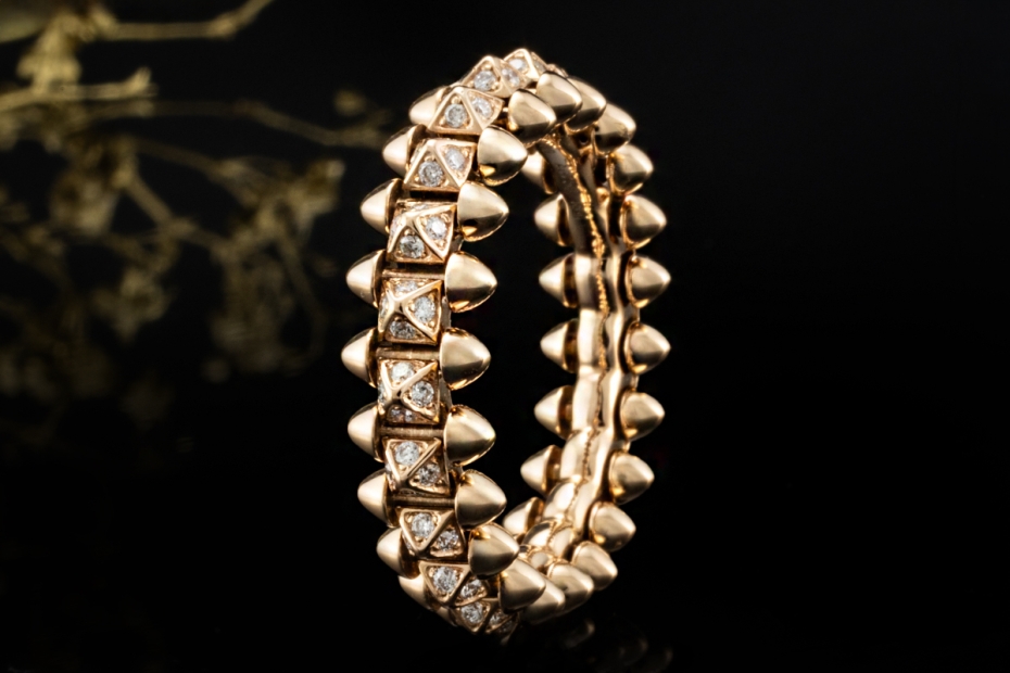 Clash de Cartier Ring Kleines Modell mit Diamanten in 750er Roségold 55 