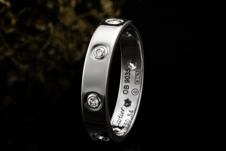 Cartier Love Ring Kleines Modell mit Diamanten Trauring in Weißgold 750 