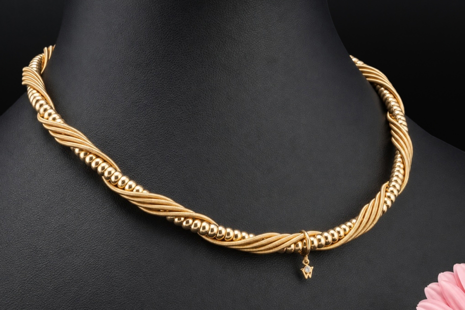 Wellendorff Collier Seidenkordel Sondermodell Diamant Massiv in Gelbgold 